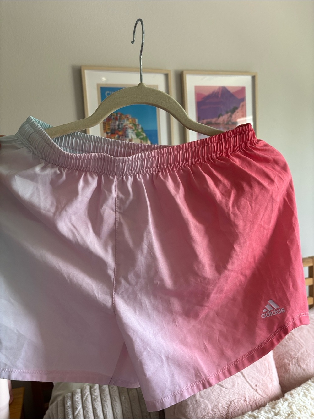 adidas Pink to Coral Gradient Athletic Shorts